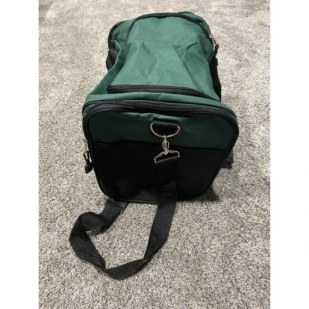 Tournamax 15 Inch Duffel Bag Green Black Polyester Travel Gym Sports Carry On